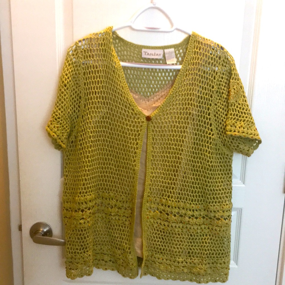 Green crochet top